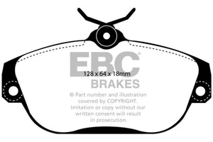 EBC DP21095 91-93 Volvo 740 2.3 (ABS) (Girling) Greenstuff Front Brake Pads