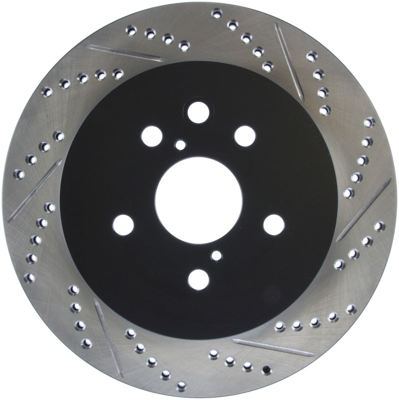Stoptech 127.44141L Power Slot 06-11 fits Lexus GS Series / 06-12 IS350 Rear Left Drilled & Slotted Rotor