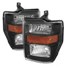 9022418 Xtune fits Ford 08-10 F250/350/450 Super Duty OEM Headlights Black HD-