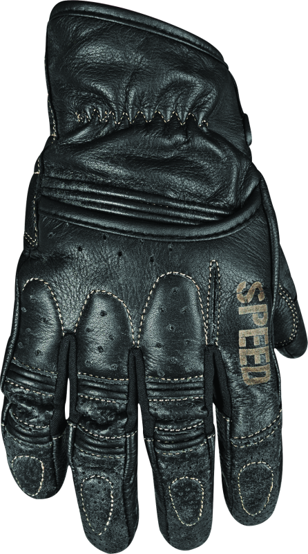 Speed and Strength 878617 Rust and Redemption Leather Gloves Black - Medium
