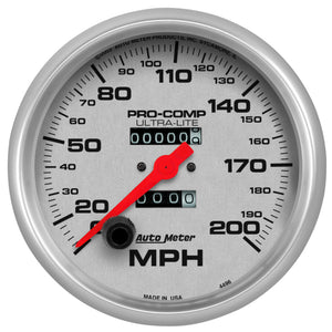 AutoMeter 4496 Autometer Ultra-Lite 5 inch 200 MPH Mechanical In Dash Speedometer