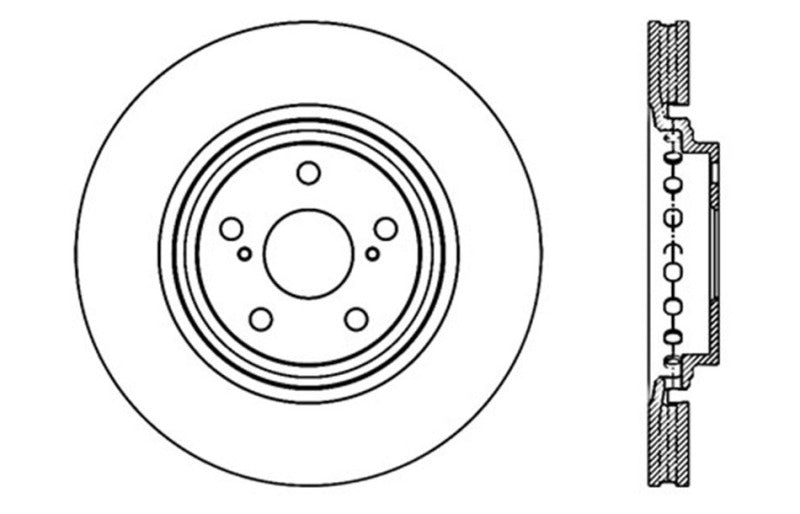 Stoptech 128.44158R Drilled Sport Brake Rotor