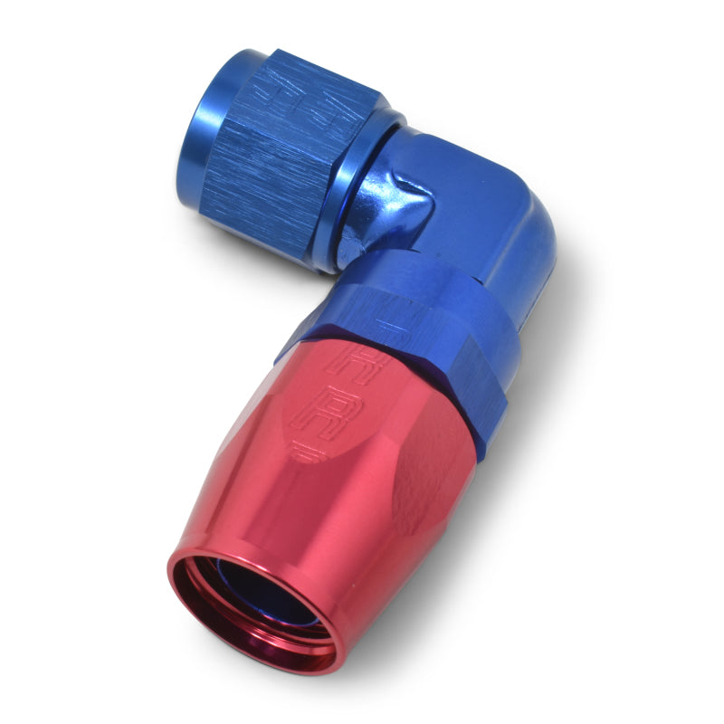 Russell 613650 Performance -8 AN Red/Blue 90 Degree Forged Aluminum Swivel Hose End