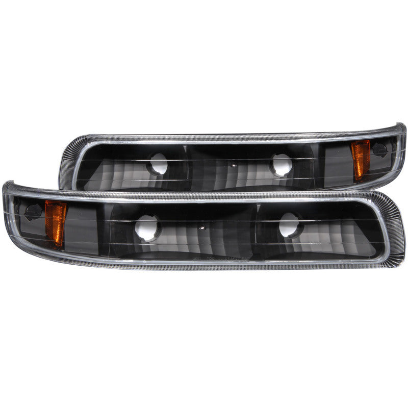 ANZO 511065 1902 fits Chevrolet 99-20 Silverado 1500 Euro Parking Lights Black w/ Amber Reflector