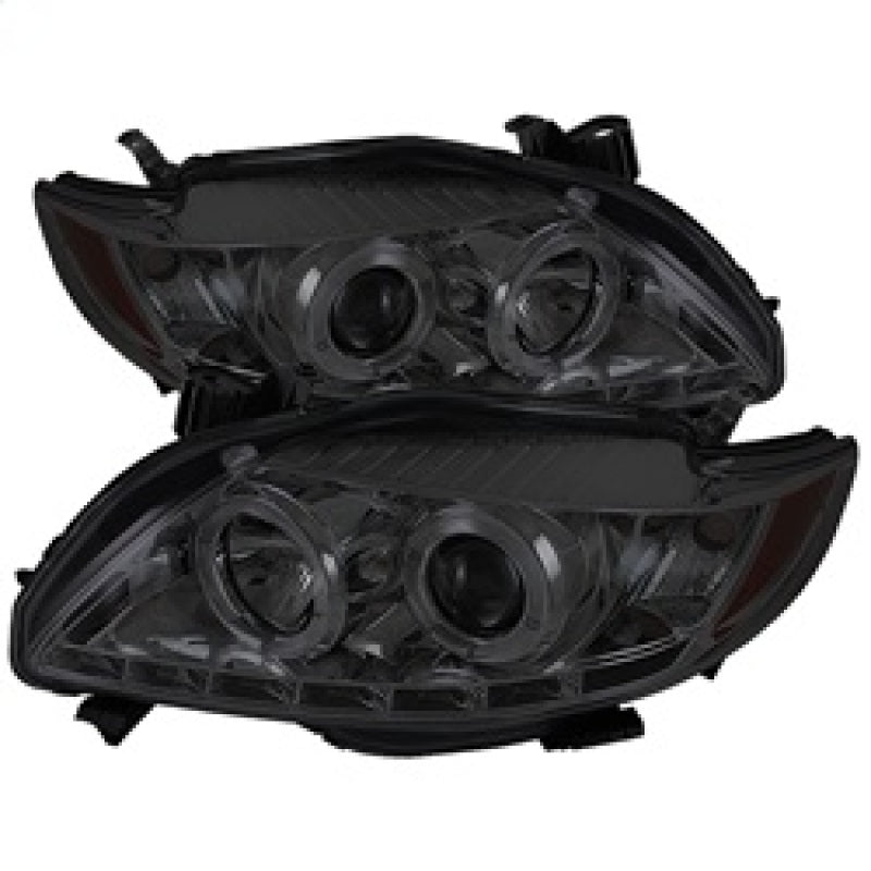 Spyder 5032522 fits Toyota 09-10 Corolla Projector Headlights LED Halo DRL Smke