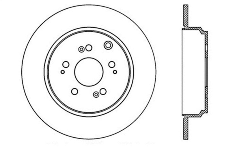 Stoptech 128.40072R 07-14 Acura MDX / 07-14 Honda Pilot Drilled Sport Rear Right Rotor