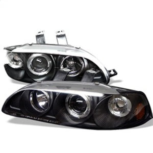 Spyder 5010841 fits Honda 92-95 Civic 2/3DR 1PC Projector LED Halo Amber Reflct