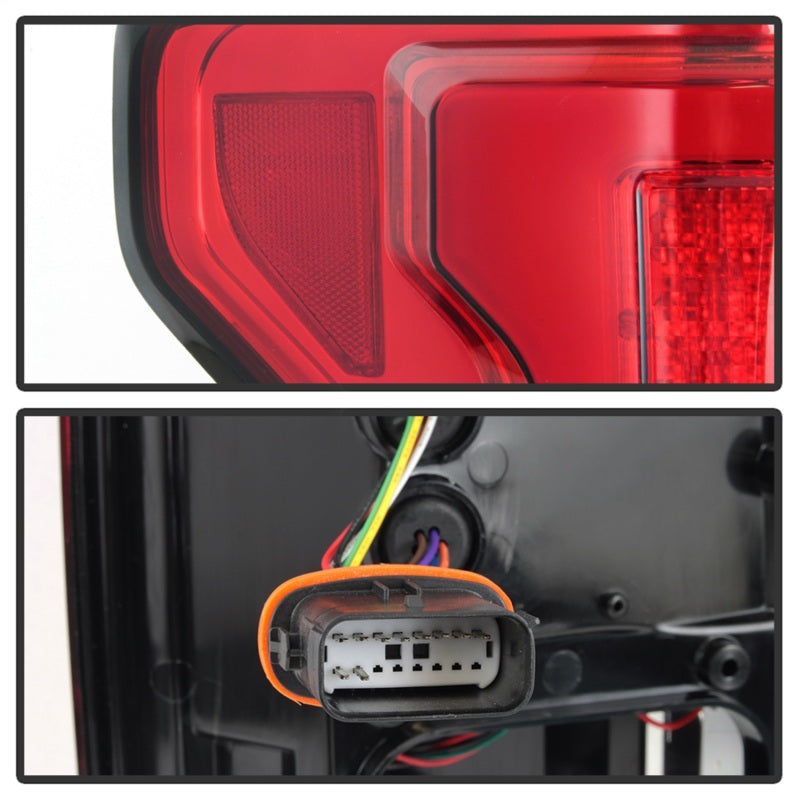 Spyder 5085320 fits Ford 15-18 F-150 LED Tail Lights (w/Blind Spot) - Red Clear
