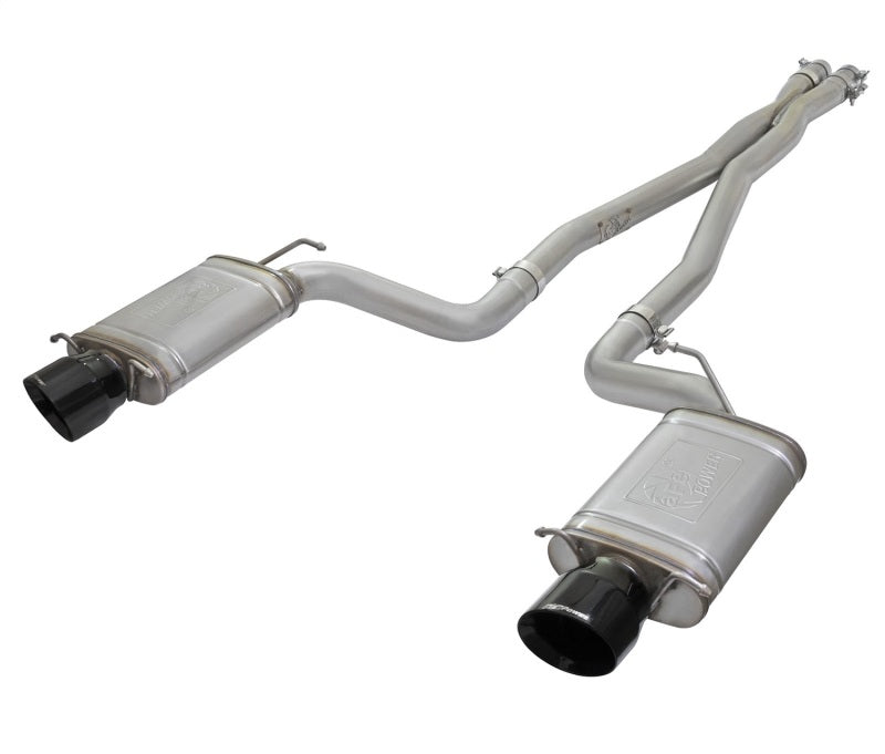 AFE 49-34063-B orce-Xp 3in CB Stainless Steel Dual Exhaust System w/ Black Tips