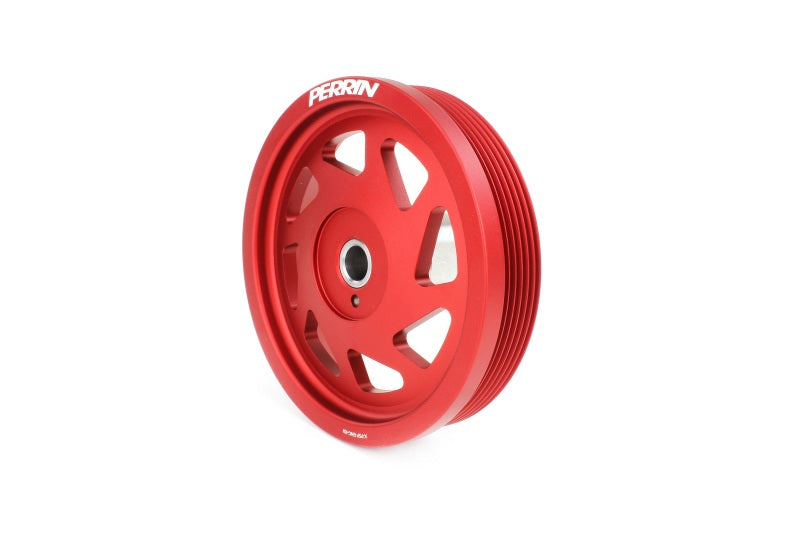 Perrin PSP-ENG-104RD 19-21 fits Subaru WRX / 16-18 Forester Lightweight Crank Pulley (FA/FB Engines w/Large Hub) - Red