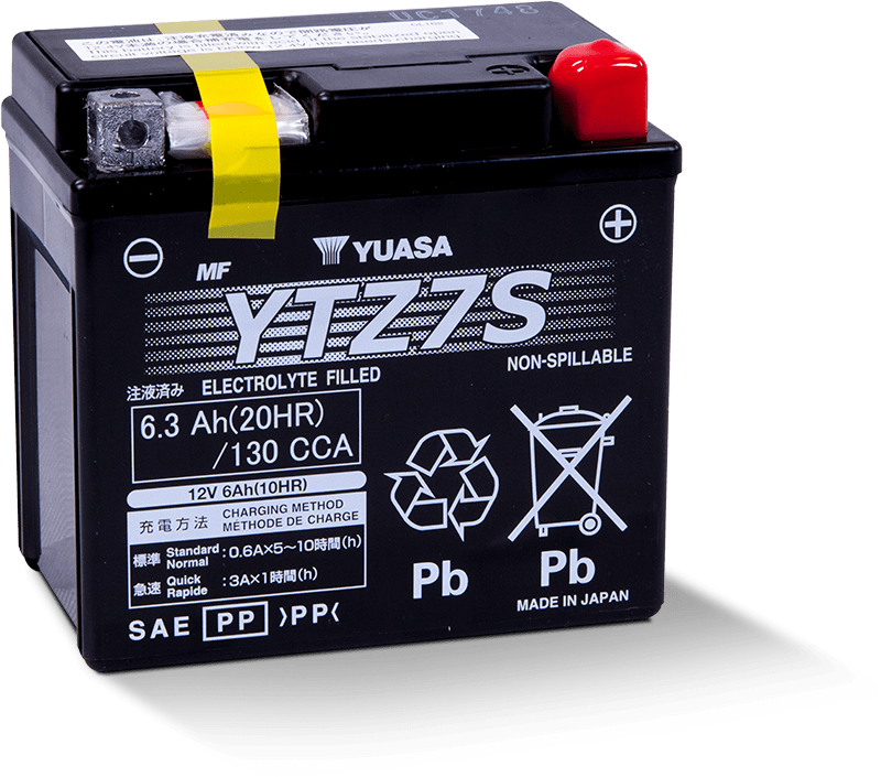 Yuasa YUAM727ZS YTZ7S Maintenance Free AGM 12 Volt Battery