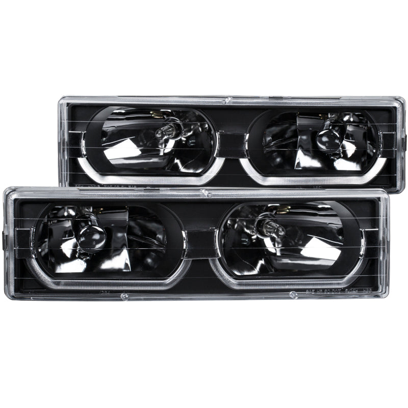 ANZO 111299 1998 fits Chevrolet 88-19 C1500 Crystal Headlights Black w/ Low - Brow