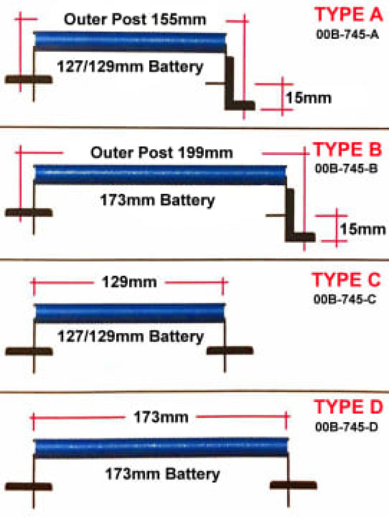 Cusco 00B 745 D 173mm D-Type Battery Tie Down - Aluminum Blue