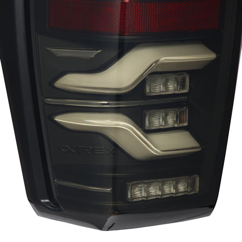 AlphaRex 680090 fits Toyota 16-21 TacomaLUXX LED Taillights Blk w/Activ Light/Seq Signal