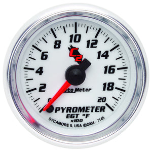 AutoMeter 7145 Autometer C2 52mm 2000 Deg F Electronic EGT Pyrometer Gauge