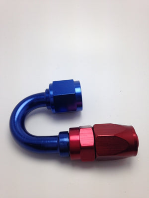 Fragola 231816 -16AN x 180 Degree Pro-Flow Hose End - Blue/Red