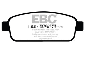 EBC UD1468 13+ Buick Encore 1.4 Turbo Ultimax2 Rear Brake Pads