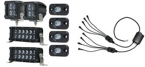 Hella LA357212301 Value Fit Kit 8in Light Bars - 8x Converter - Cube Lights x 2