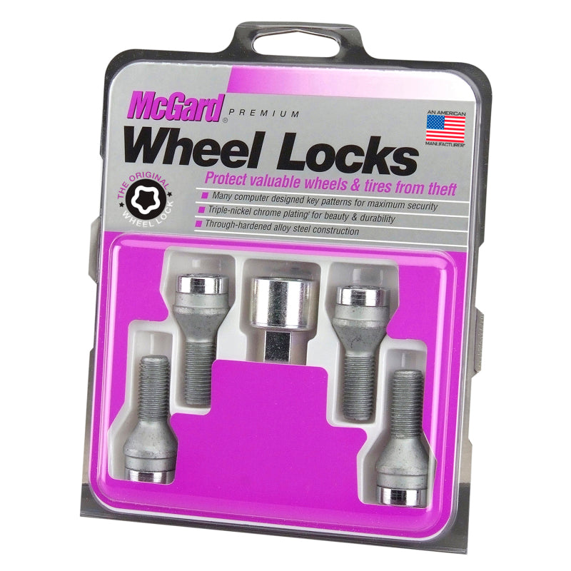 McGard 27169 Wheel Lock Bolt Set - 4pk. (Cone Seat) M12X1.25 / 19mm Hex / 29.1mm Shank Length - Chrome