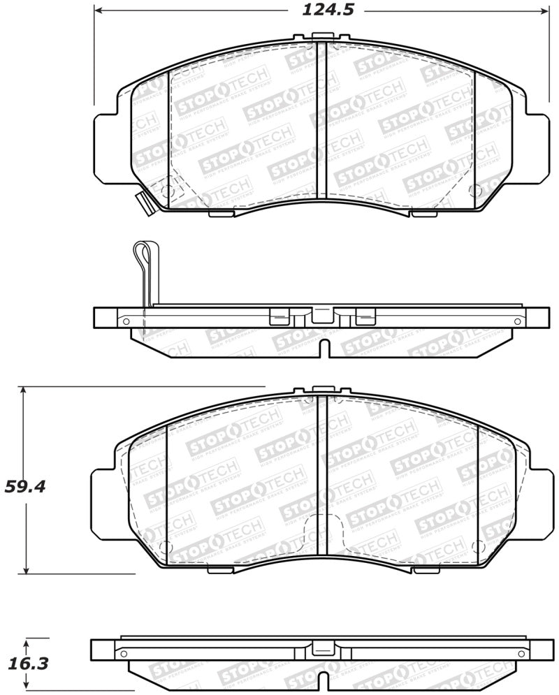 Stoptech 308.1608 Street Brake Pads - Rear