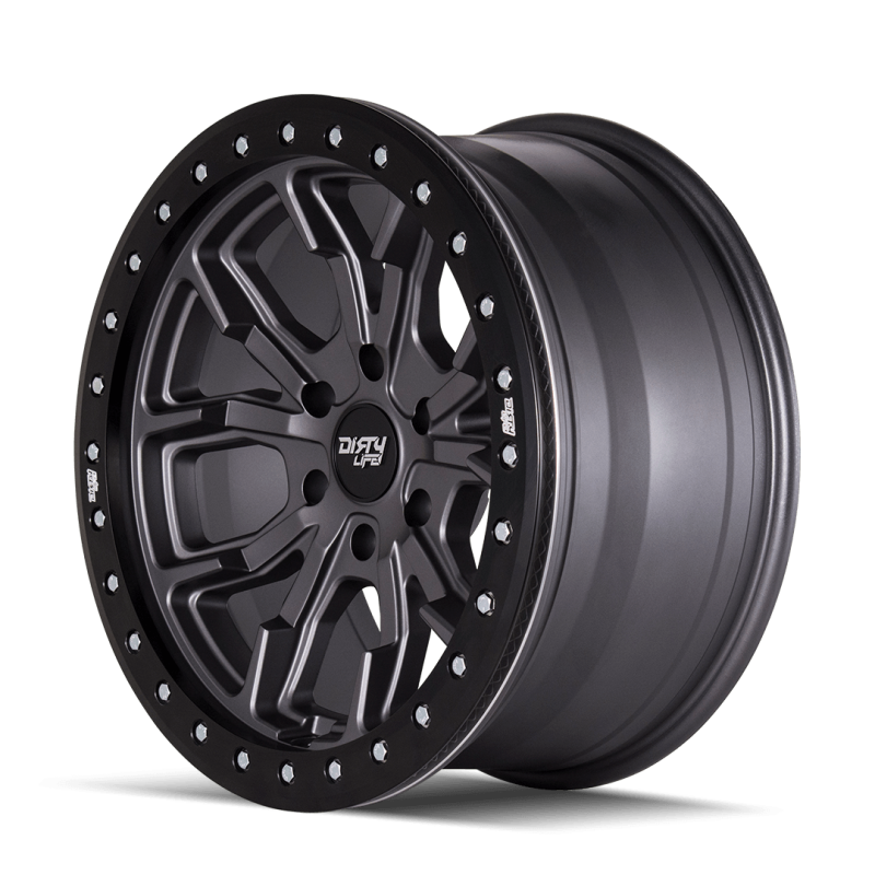 Dirty Life 9303-7983MGT12 9303 DT-1 17x9/6x139.7 BP/-12mm Offset/106mm Hub Matte Gunmetal Wheel - Beadlock