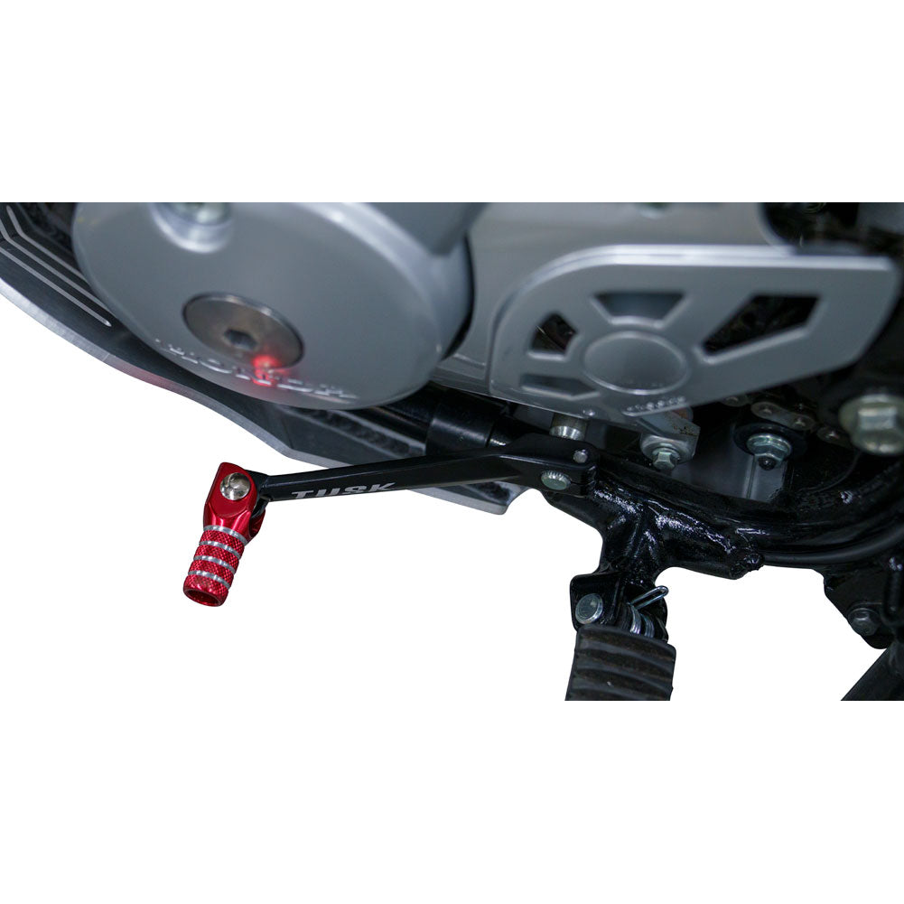 Tusk 1030850096 Folding Shift Lever  Black/Red Tip