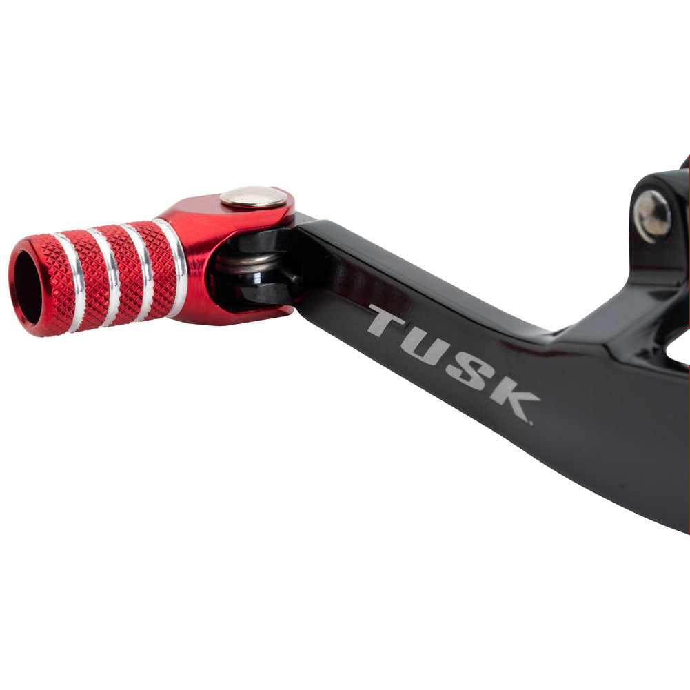 Tusk 1030850218 Folding Shift Lever  Black/Red Tip