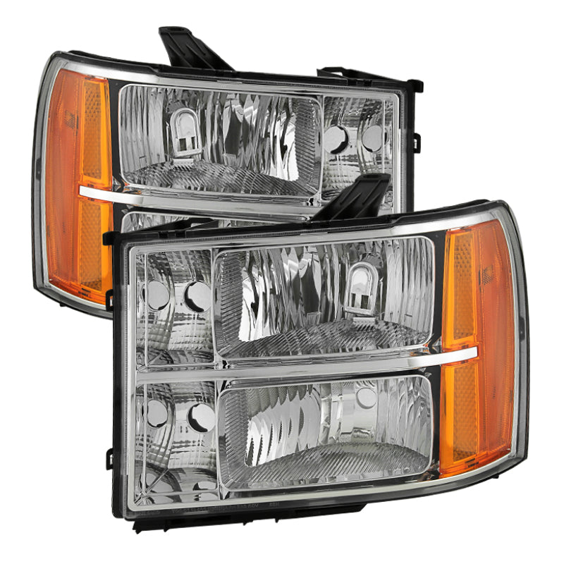 Xtune 9034756 fits GMC 07-13 Sierra Crystal Headlights Chrome HD-JH-GSIE07-AM-C