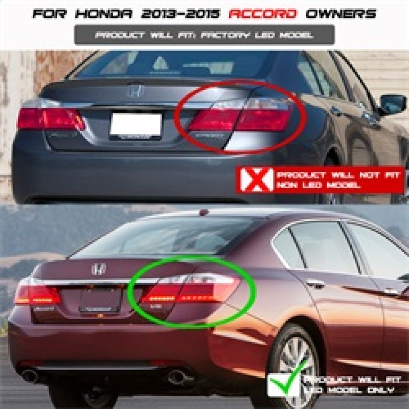 Spyder 5082053 fits Honda 13-20 Accord 2015 4DR LED Tail Lights - Black ALT-YD-