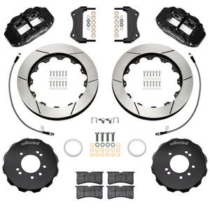 Wilwood 99-02 Nissan Skyline Superlite 6R Front BBK w/ 12.88in Slotted Rotors & Flexlines - Black