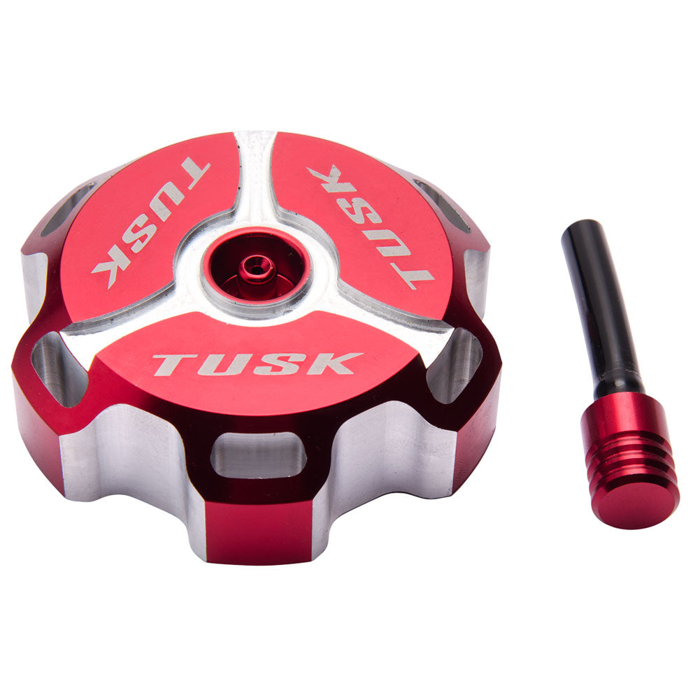 Tusk 1086810007 Billet Aluminum Gas Cap, Clarke Fuel Tanks  Red Machined
