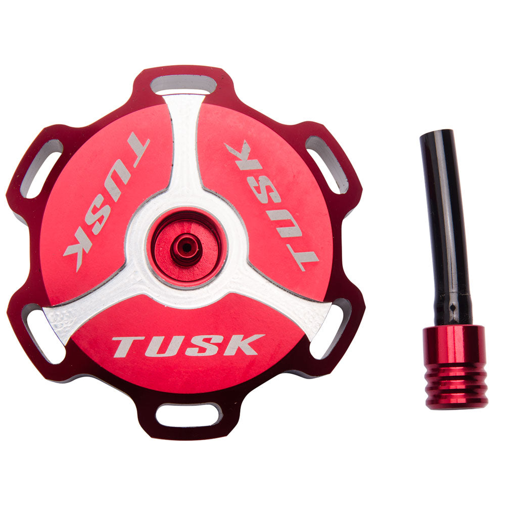 Tusk 1086810007 Billet Aluminum Gas Cap, Clarke Fuel Tanks  Red Machined