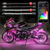 XK KS-MOTO-STANDARD Glow Strip Million Color XKCHROME Smartphone App ATV/Motorcycle LED Light Kit 8xPod + 4x10In