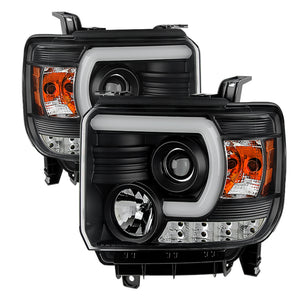 Spyder 5080851 fits GMC 14-16 Sierra Projector Headlights Light Bar DRL Blk PRO