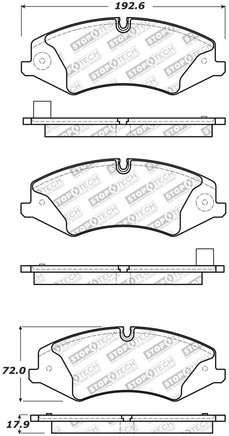 Stoptech 305.1479 10-17 Land Rover Range Rover Sport Street Select Front Brake Pads