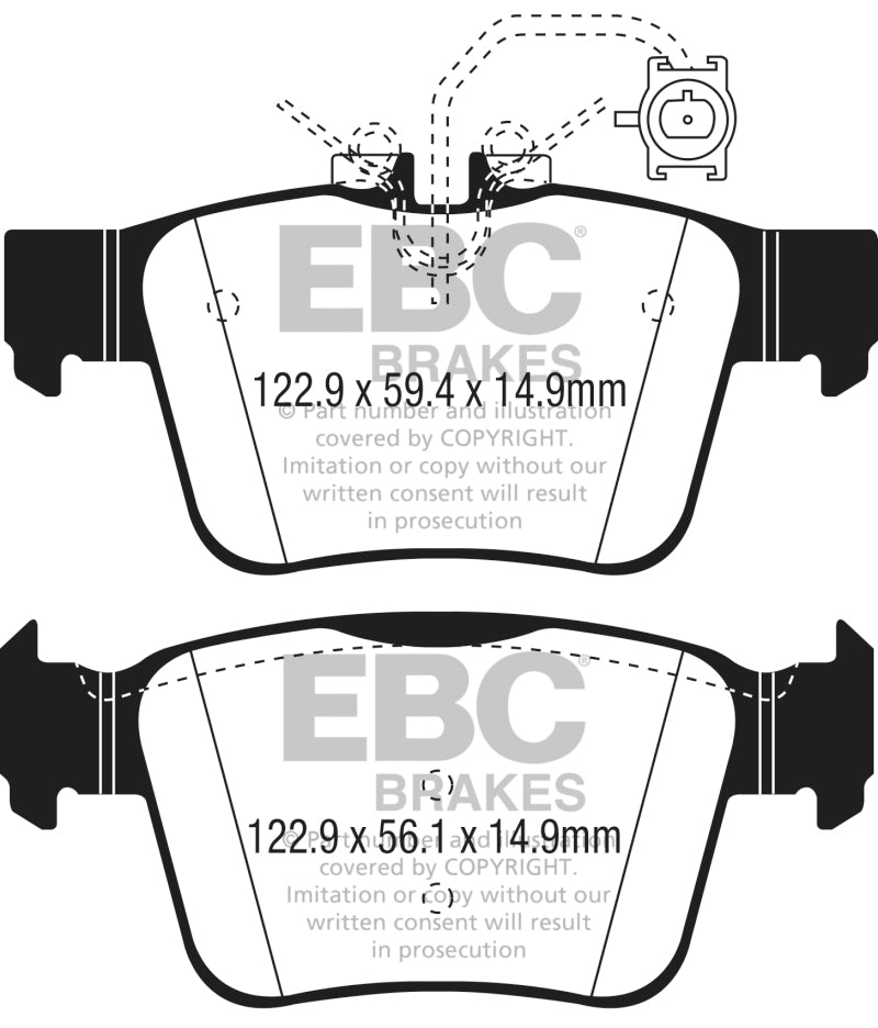 EBC DP22315 2017+ fits Alfa Romeo Giulia 2.0L Turbo Greenstuff Rear Brake Pads