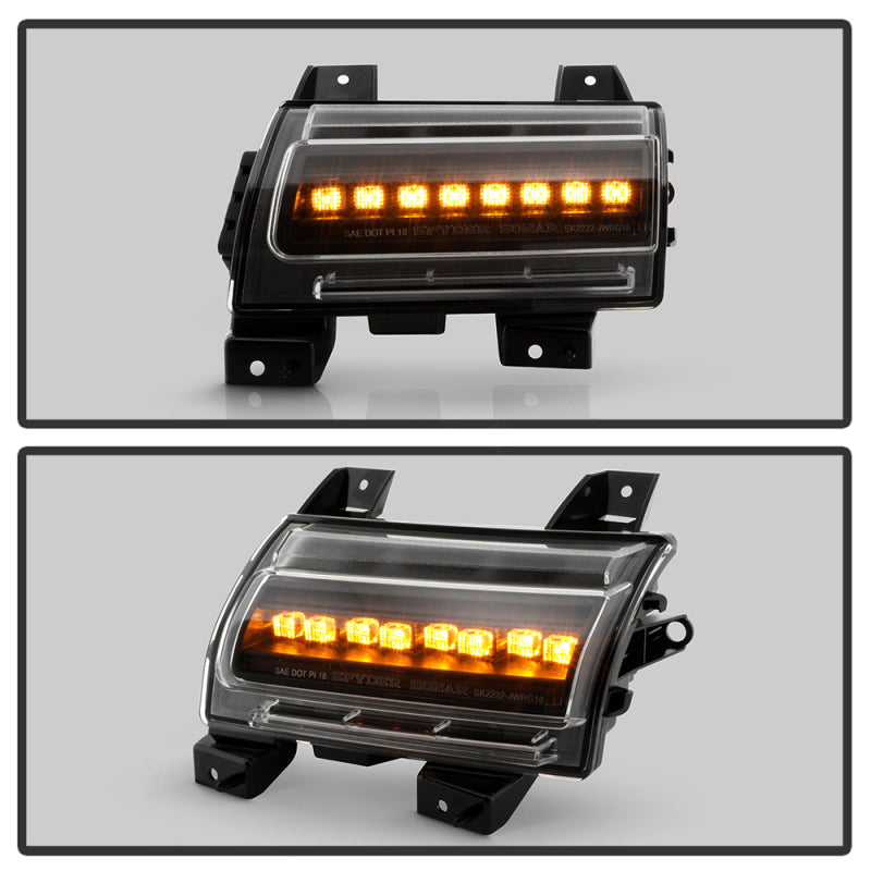 Spyder 5088543 18-20 fits Jeep Wrangler Front Fender LED Lights - Black (CCL-YD