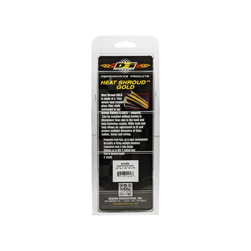 DEI  10458 Heat Shroud 1/2in to 1-1/4in I.D. x 3ft - Gold