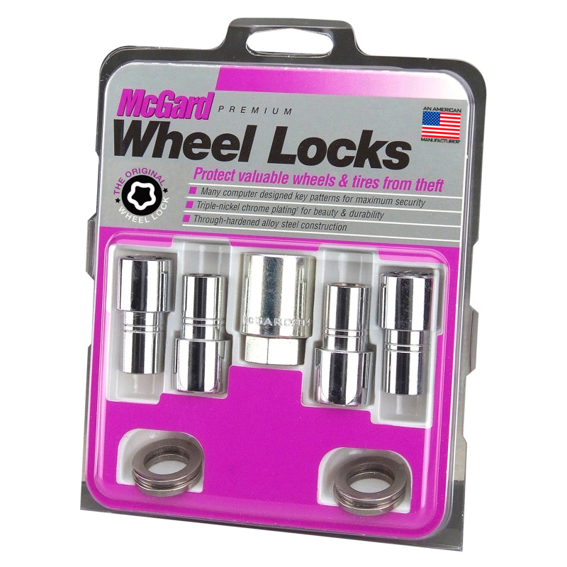 McGard 22140 Wheel Lock Nut Set - 4pk. (Long Shank Seat) 1/2-20 / 13/16 Hex / 1.75in. Length - Chrome