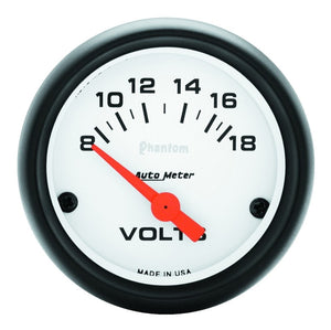 AutoMeter 5791 Autometer Phantom 52mm 8-18V Electronic Voltmeter Gauge