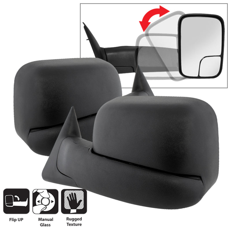 9935749 Xtune fits Dodge 94-01 Ram L&R Manual Extendable Manual Adjust Mirror