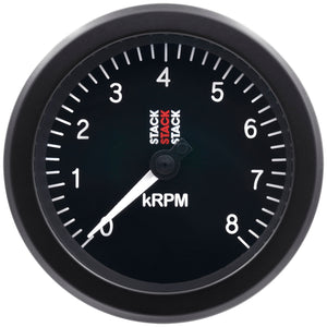 AutoMeter ST100-08 Autometer Stack Sport 88mm 0-8K RPM Tachometer - Black