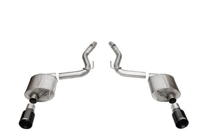 CORSA Performance 21257BLK Corsa 24+ Frd MustangGT Touring Axle-Back Ex.Sys 3.0in Dual Rear Exit w/4.5in Blk PVD StraightCutTip