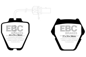 EBC UD839 99-01 fits Audi A6 Quattro 2.7 Twin Turbo Sedan (8 Pad Set) Ultimax2 Front Brake Pads