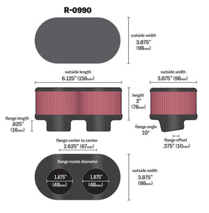 K&N Engineering R-0990 K&N Universal Rubber Filter