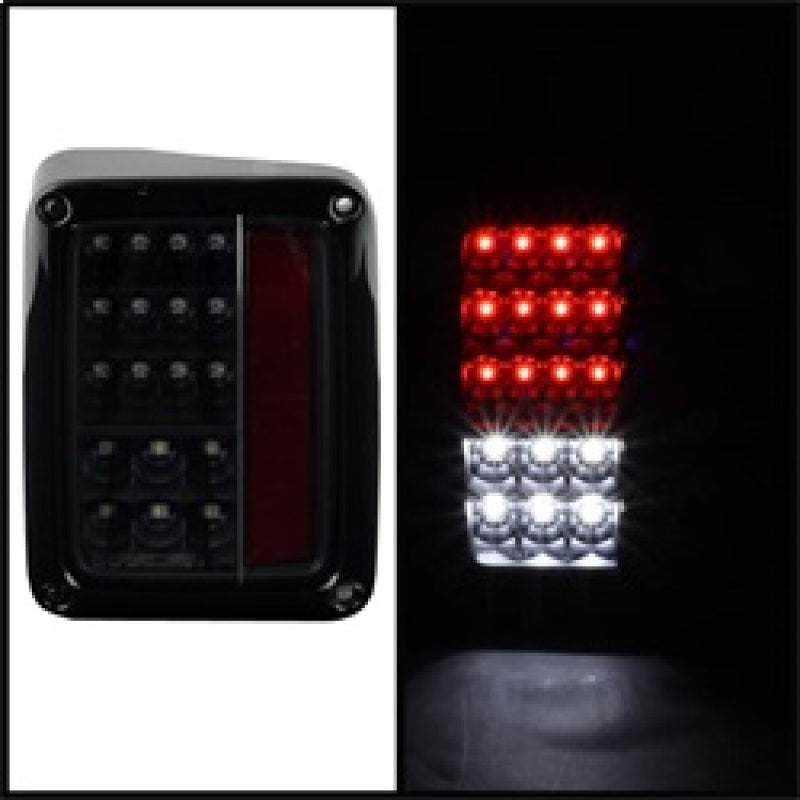 Spyder 5070395 fits Jeep 07-15 Wrangler LED Tail Lights Black ALT-YD-JWA07-LED-