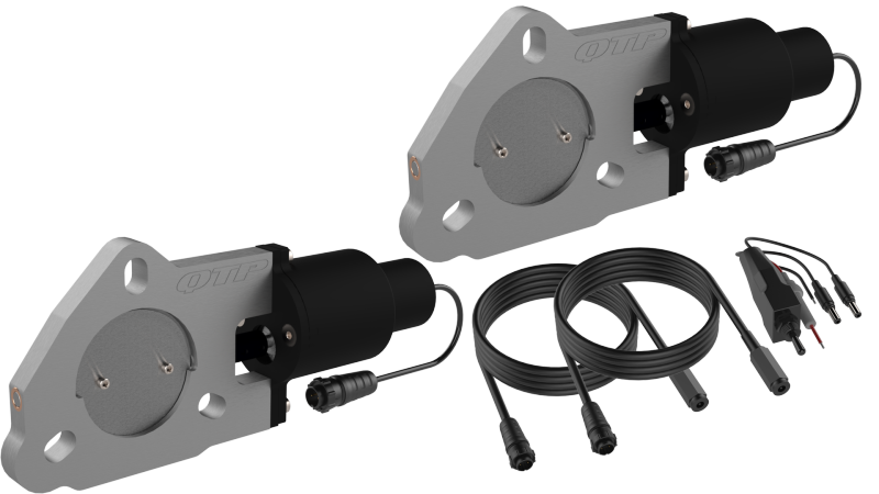 QTP QTEC50 2.5in Bolt-On QTEC Dual Electric Cutout Valves - Pair