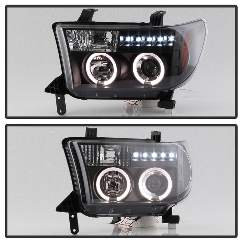 Spyder 5012029 fits Toyota 07-13 Tundra 3 Projector Headlights LED Halo LED Blk