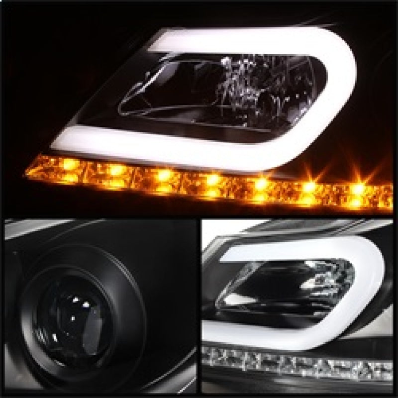 Spyder 5074249 fits Mercedes Benz W204 C-Class Projector Halogen Model- DRL Blk