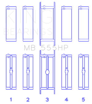 King Engine Bearings MB555HP010 fits Chrysler 350/361/383/403 Main Bearing Set